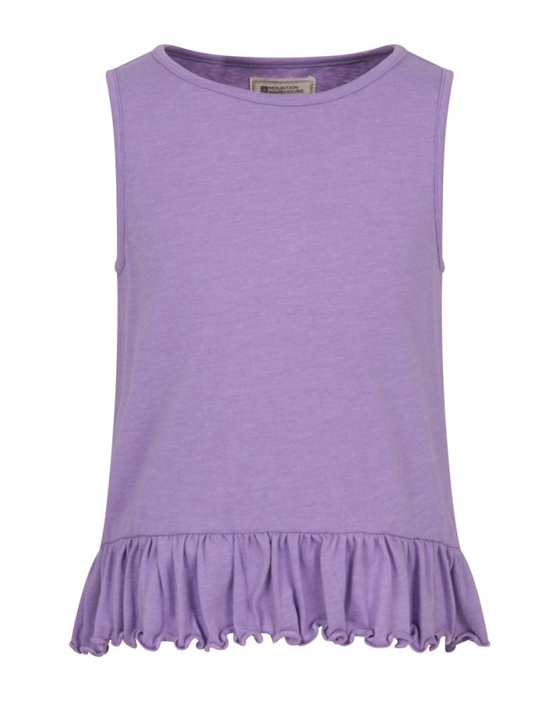 Kids Frill Hem Tank Top Lilac $8.00 Tops