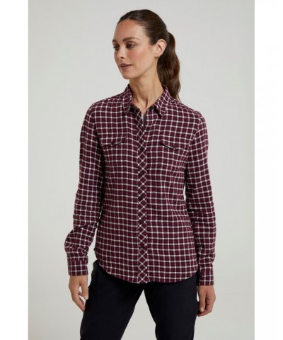 Willow Brushed Flannel Womens Shirt Berry $12.99 Tops