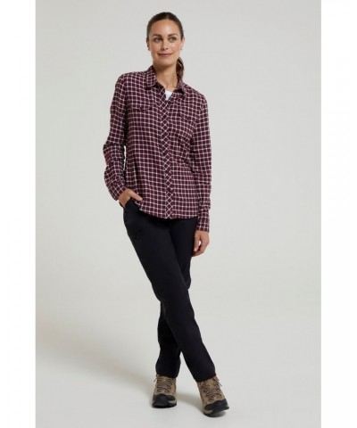 Willow Brushed Flannel Womens Shirt Berry $12.99 Tops