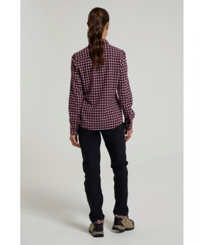 Willow Brushed Flannel Womens Shirt Berry $12.99 Tops