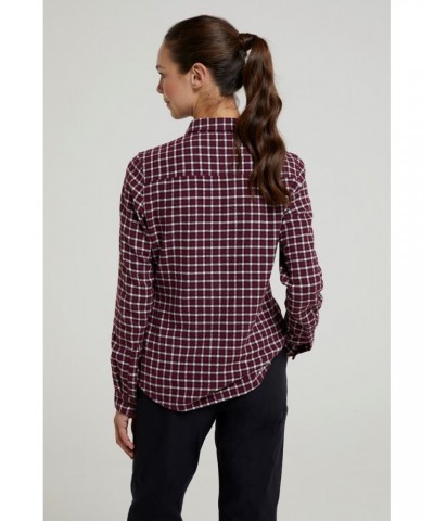 Willow Brushed Flannel Womens Shirt Berry $12.99 Tops