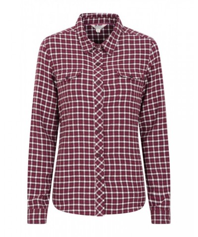 Willow Brushed Flannel Womens Shirt Berry $12.99 Tops