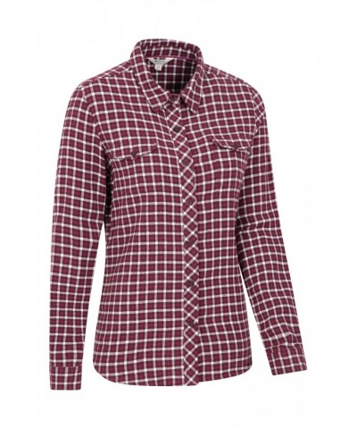 Willow Brushed Flannel Womens Shirt Berry $12.99 Tops