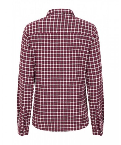 Willow Brushed Flannel Womens Shirt Berry $12.99 Tops