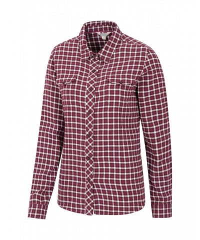 Willow Brushed Flannel Womens Shirt Berry $12.99 Tops