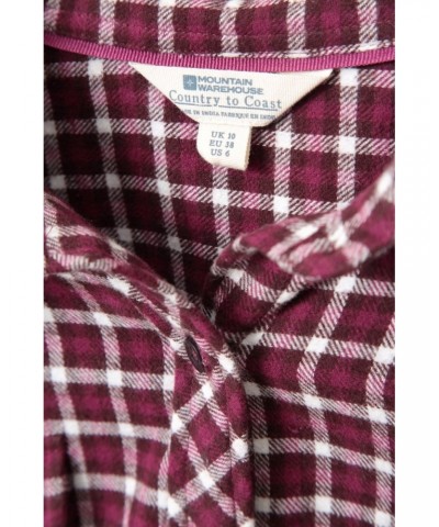 Willow Brushed Flannel Womens Shirt Berry $12.99 Tops