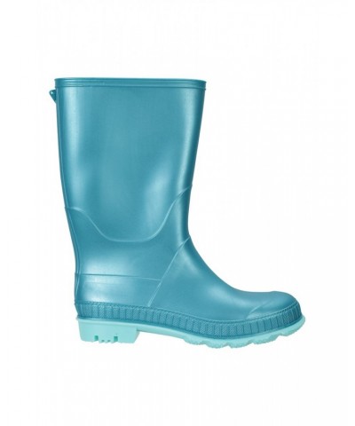 Plain Kids Rain Boots Light Teal $16.19 Footwear