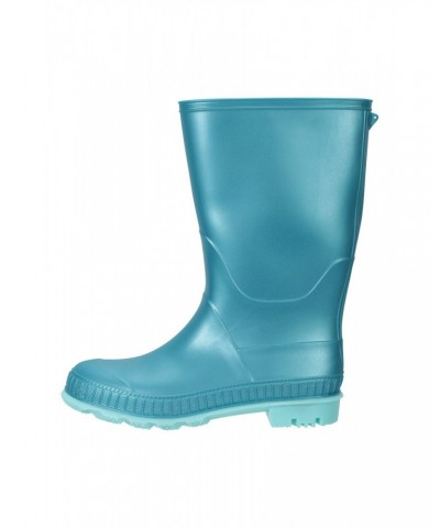 Plain Kids Rain Boots Light Teal $16.19 Footwear