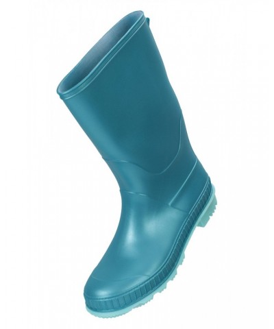 Plain Kids Rain Boots Light Teal $16.19 Footwear