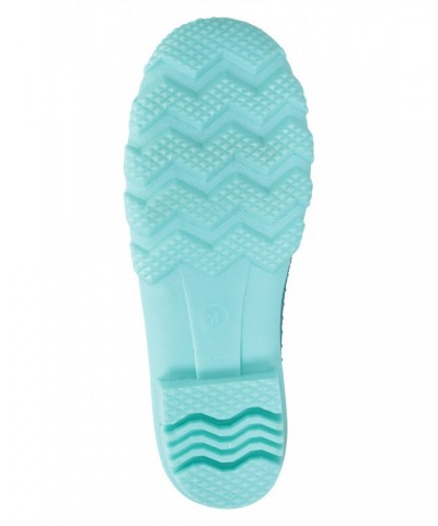 Plain Kids Rain Boots Light Teal $16.19 Footwear