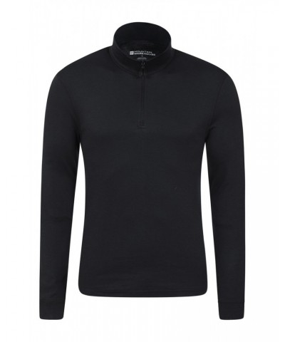 Meribel Mens Zip Neck Top Black $12.87 Thermals