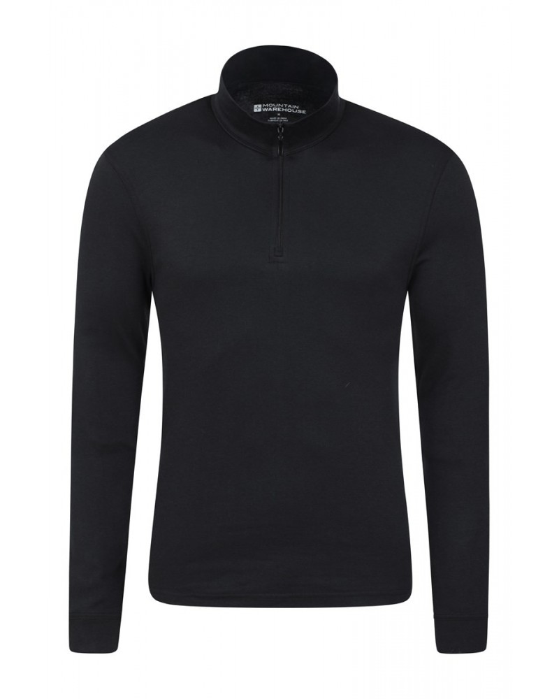 Meribel Mens Zip Neck Top Black $12.87 Thermals