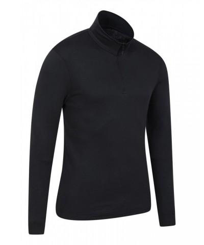 Meribel Mens Zip Neck Top Black $12.87 Thermals