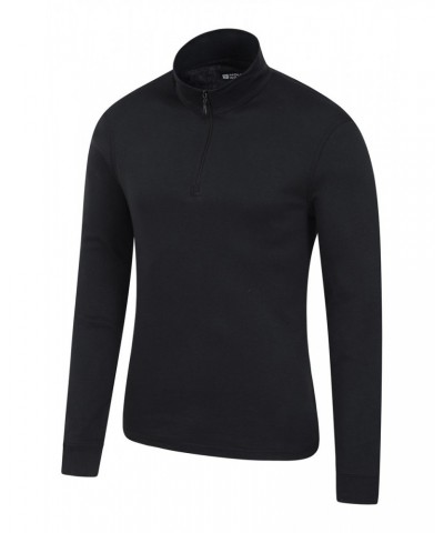 Meribel Mens Zip Neck Top Black $12.87 Thermals