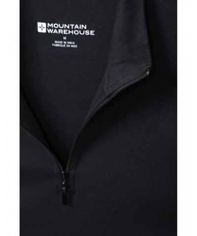 Meribel Mens Zip Neck Top Black $12.87 Thermals