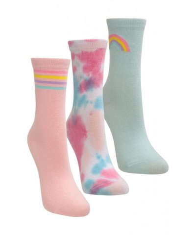 Tie Dye Kids Recycled Socks Multipack Pale Pink $10.25 Accessories