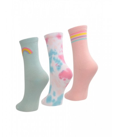 Tie Dye Kids Recycled Socks Multipack Pale Pink $10.25 Accessories