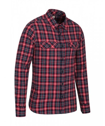 Trace Mens Flannel Long Sleeve Shirt Active Red $13.53 Tops