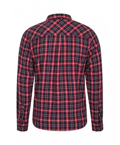 Trace Mens Flannel Long Sleeve Shirt Active Red $13.53 Tops