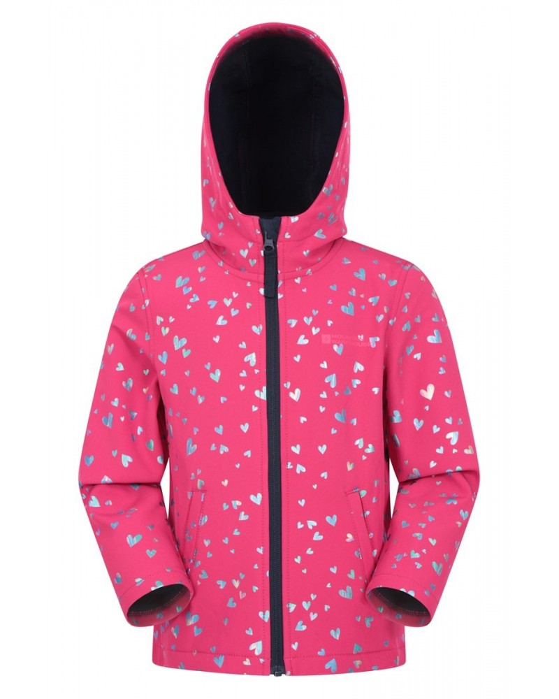 Exodus Kids Printed Water Resistant Softshell Bright Pink $15.07 Jackets