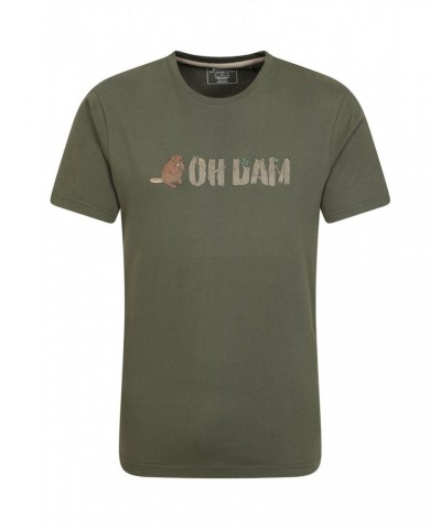 Oh Dam Mens Organic T-Shirt Dark Khaki $18.14 Tops