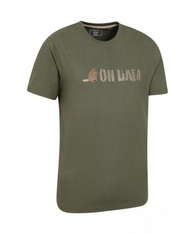 Oh Dam Mens Organic T-Shirt Dark Khaki $18.14 Tops