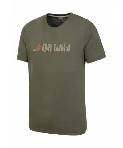 Oh Dam Mens Organic T-Shirt Dark Khaki $18.14 Tops