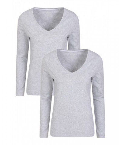 Eden Womens Organic V-Neck T-Shirt Multipack Grey $17.69 Tops