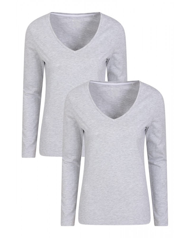 Eden Womens Organic V-Neck T-Shirt Multipack Grey $17.69 Tops