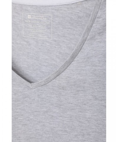 Eden Womens Organic V-Neck T-Shirt Multipack Grey $17.69 Tops