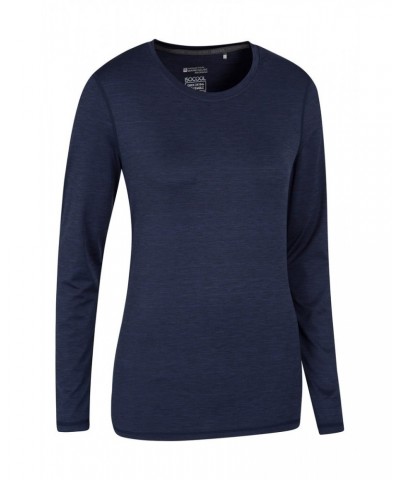 Panna Womens Long Sleeved Top Navy $13.77 Active