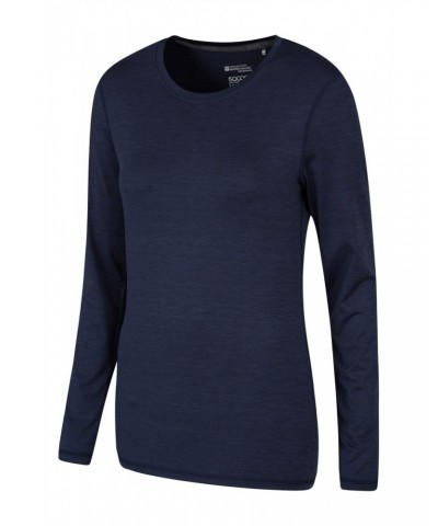 Panna Womens Long Sleeved Top Navy $13.77 Active