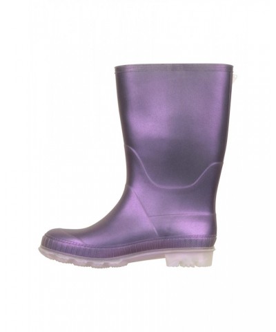 Plain Kids Rain Boots Purple $14.84 Footwear