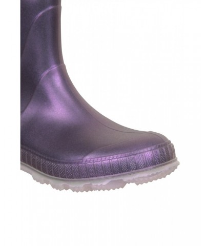 Plain Kids Rain Boots Purple $14.84 Footwear