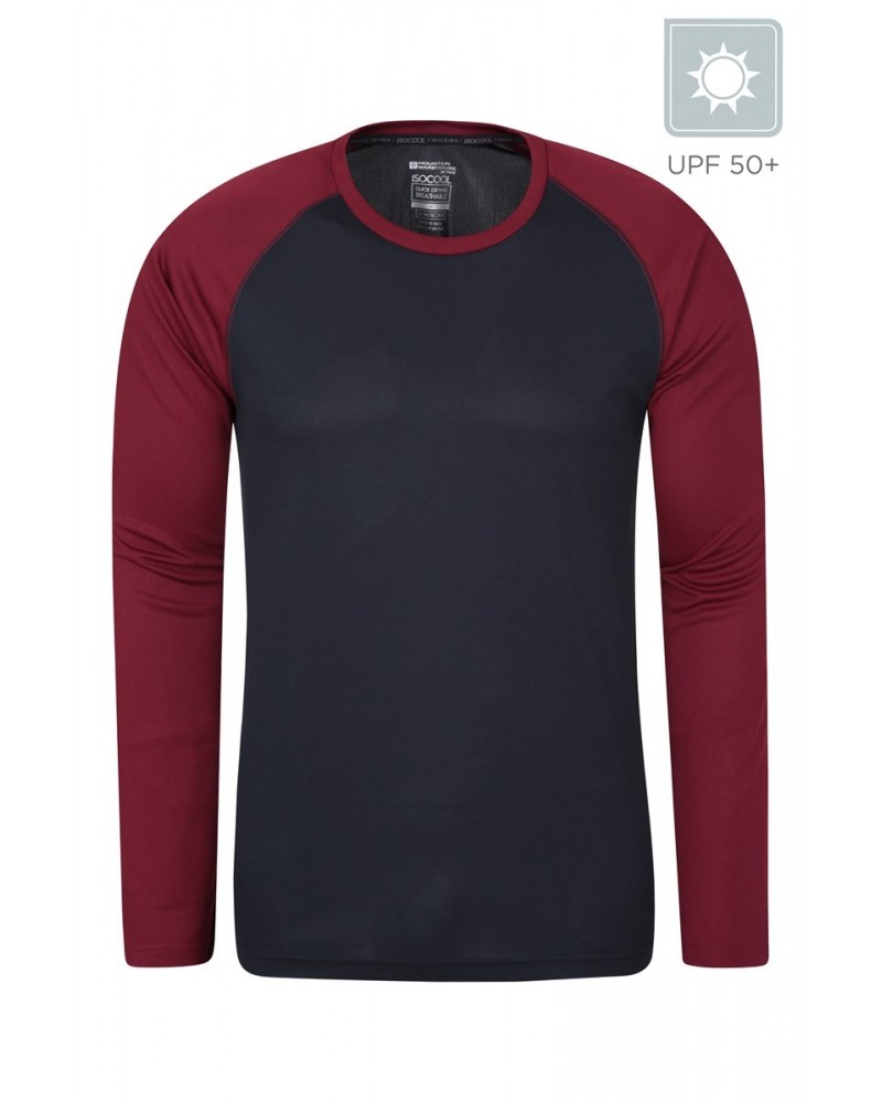 Endurance Mens Long Sleeved Top Dark Red $12.31 Active