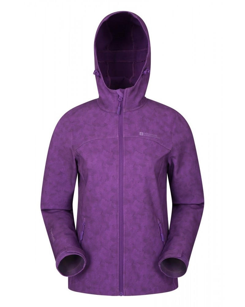 Exodus Womens Printed Water Resistant Softshell Purple $32.20 Jackets