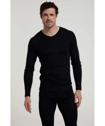 Merino Mens V Neck Base Layer Black $20.51 Thermals