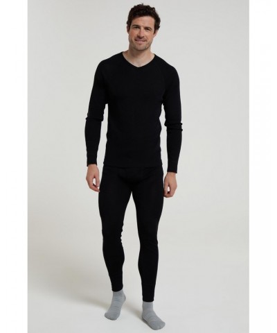 Merino Mens V Neck Base Layer Black $20.51 Thermals