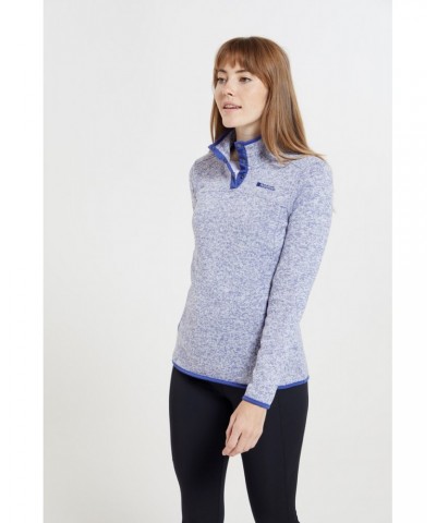 Idris II Womens Button Neck Fleece Lilac $13.53 Fleece