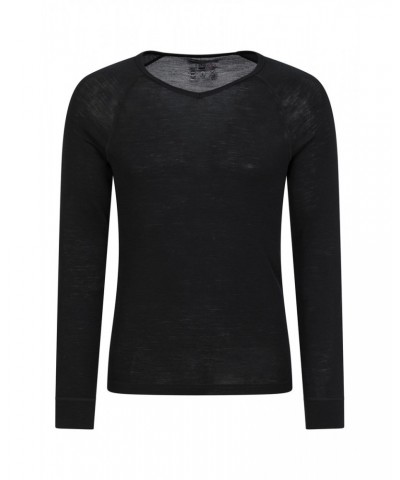 Merino Mens V Neck Base Layer Black $20.51 Thermals