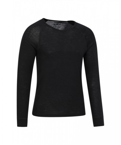 Merino Mens V Neck Base Layer Black $20.51 Thermals