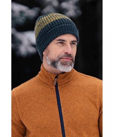 Two-Tone Melange Mens Thermal Beanie Green $14.99 Accessories