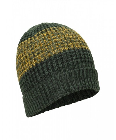 Two-Tone Melange Mens Thermal Beanie Green $14.99 Accessories