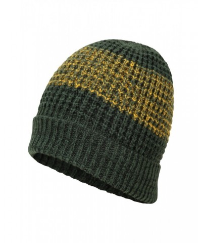 Two-Tone Melange Mens Thermal Beanie Green $14.99 Accessories