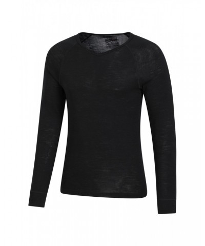 Merino Mens V Neck Base Layer Black $20.51 Thermals