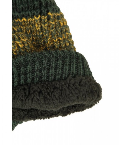 Two-Tone Melange Mens Thermal Beanie Green $14.99 Accessories