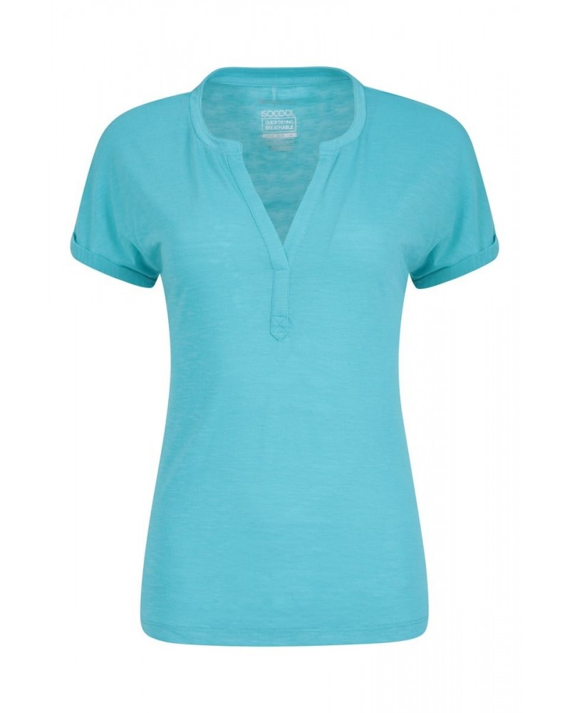 Skye Quick-Dry Womens Slub T-Shirt Blue $13.74 Tops