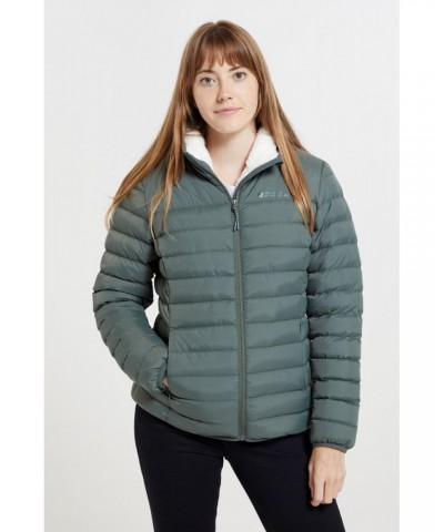 Seasons Womens Fur Lined Insulated Jacket Khaki $29.14 Jackets