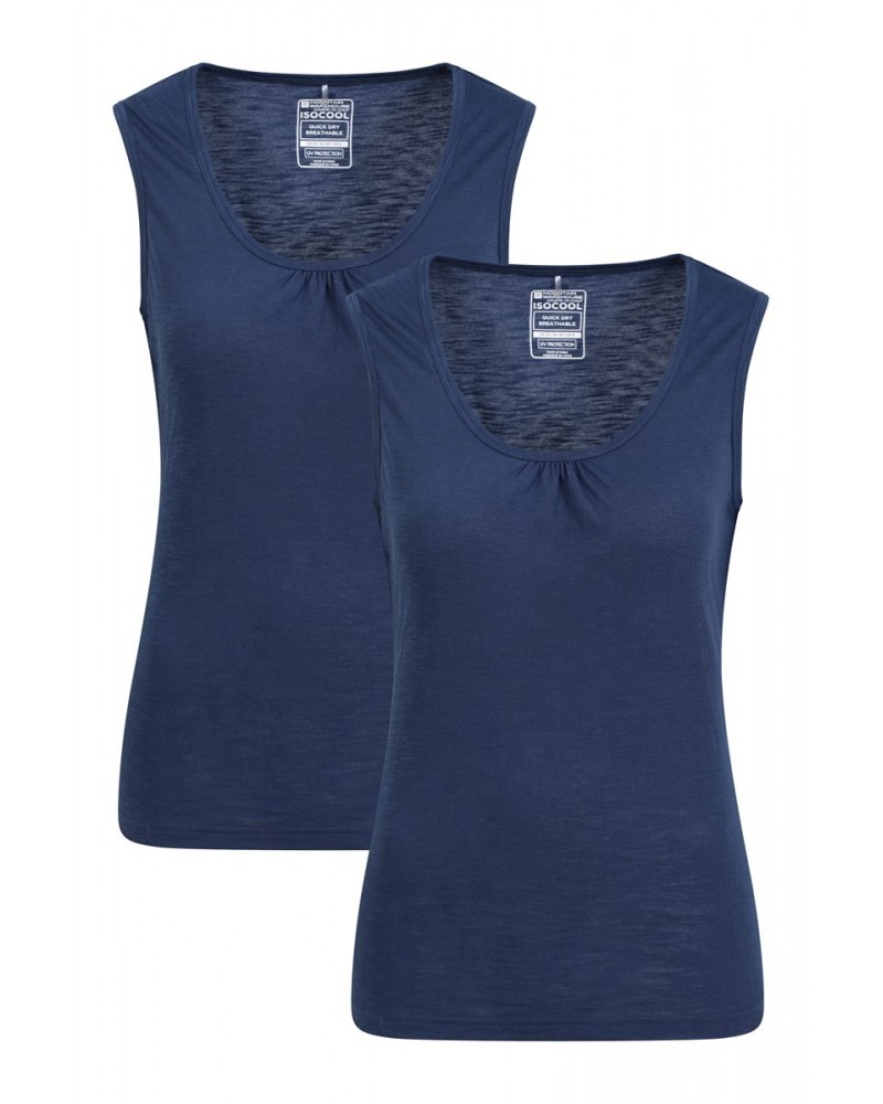 Agra Quick-Dry Womens Tank Top 2-Pack Navy $13.99 Tops