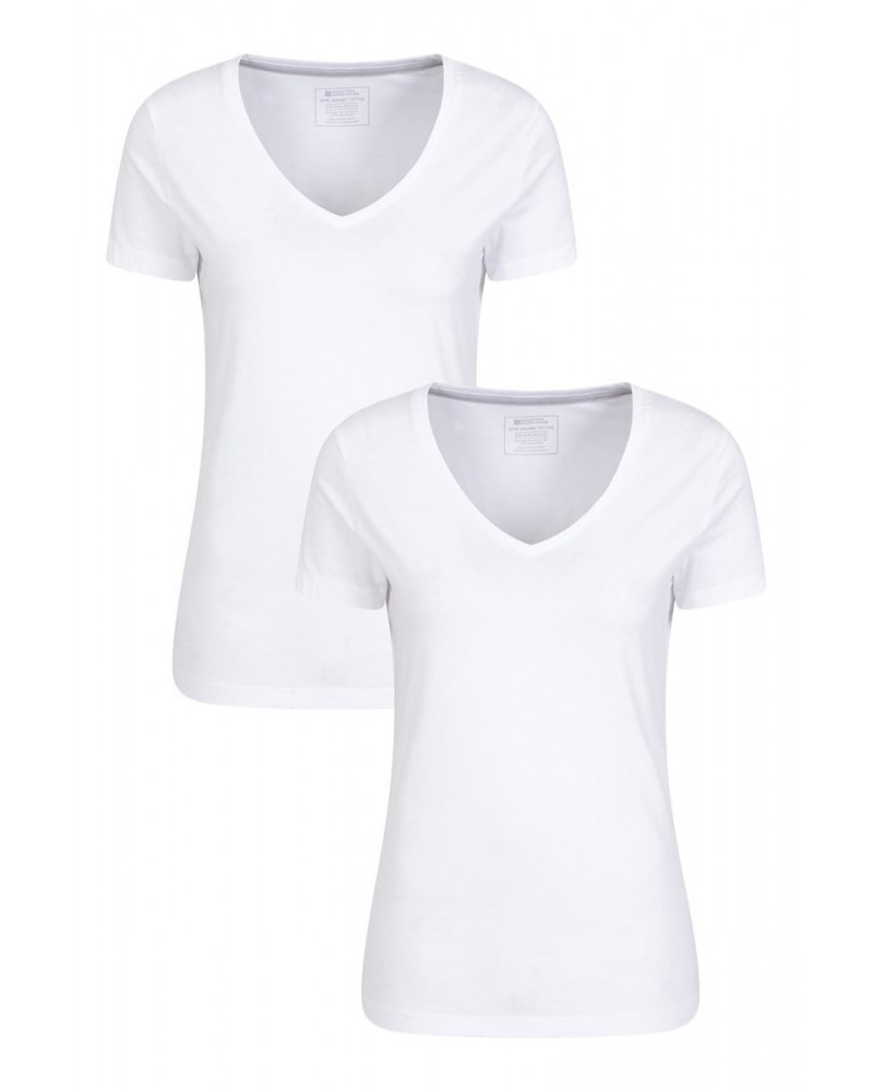 Eden Womens Organic Short Sleeve T-Shirt Multipack White $17.39 Tops